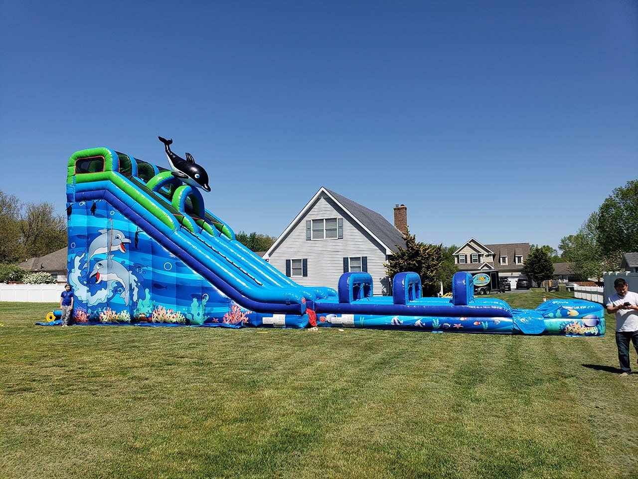 Coral Crush Water Slide Bounce House Rentals, Delaware 22' Coral Crush Water Slide & Slip N Slide