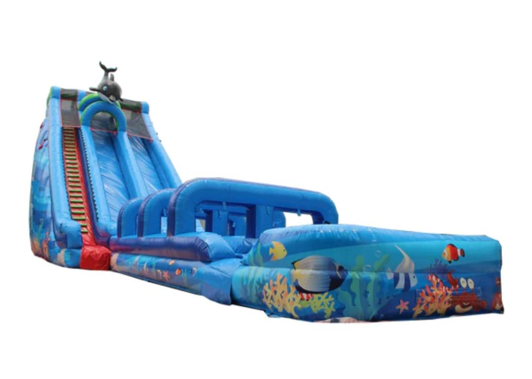 Coral Crush Water Slide Bounce House Rentals, Delaware 22' Coral Crush Water Slide & Slip N Slide
